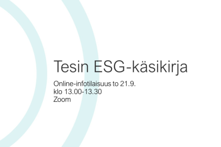 Tesin ESG-käsikirjan julkaisutilaisuus to 21.9. klo 13.00–13.30
